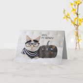 Schattigee kattenborstelige wenkbrauwen en bril Ha Kaart (Gele Bloem)