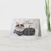 Schattigee kattenborstelige wenkbrauwen en bril Ha Kaart (Voorkant)