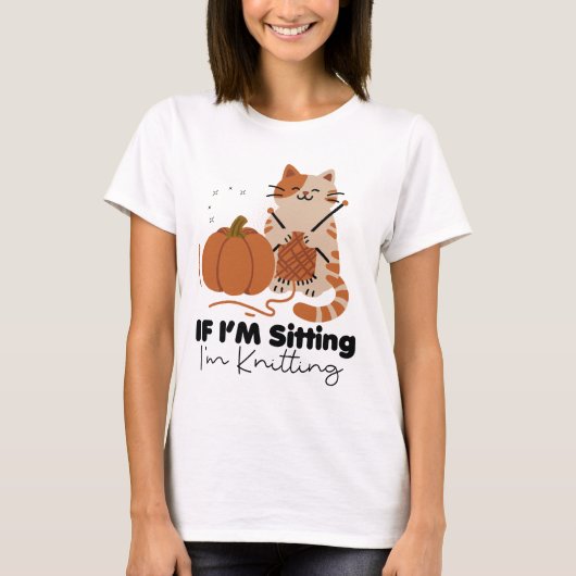 Schattigee kattenbreien, grappige herfst pompoen t-shirt (Voorkant)