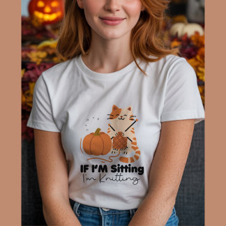 Schattigee kattenbreien, grappige herfst pompoen t-shirt