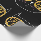 Schattigee Kattenbril Graphic Gold Glitter Kat Gez Cadeaupapier