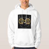 Schattigee Kattenbril Graphic Gold Glitter Kat Gez Hoodie (Voorkant)
