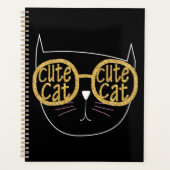 Schattigee Kattenbril Graphic Gold Glitter Kat Gez Planner (Voorkant)