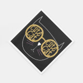 Schattigee Kattenbril Graphic Gold Glitter Kat Gez Servet (Hoek)