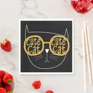 Schattigee Kattenbril Graphic Gold Glitter Kat Gez Servet