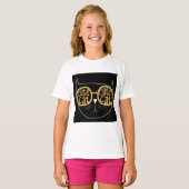 Schattigee Kattenbril Graphic Gold Glitter Kat Gez T-shirt (Voorkant volledig)