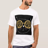 Schattigee Kattenbril Graphic Gold Glitter Kat Gez T-shirt (Voorkant)
