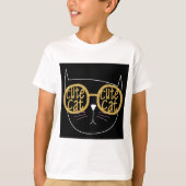Schattigee Kattenbril Graphic Gold Glitter Kat Gez T-shirt (Voorkant)