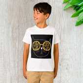 Schattigee Kattenbril Graphic Gold Glitter Kat Gez T-shirt