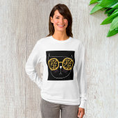 Schattigee Kattenbril Graphic Gold Glitter Kat Gez T-shirt