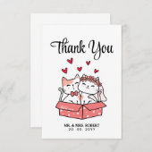 Schattigee Kattenbruid en bruidegom bruiloft Dank  Bedankkaart (Voorkant / Achterkant)