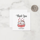 Schattigee Kattenbruid en bruidegom bruiloft Dank  Notitiekaartje (Voorkant / Achterkant in situ)