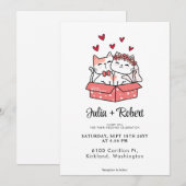 Schattigee kattenbruid en bruidegom eenvoudige bru kaart (Voorkant / Achterkant)