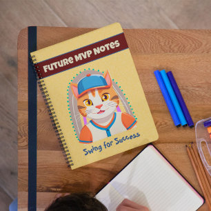 Schattigee kattencadeaus voor honkbalspelers liefh notitieboek