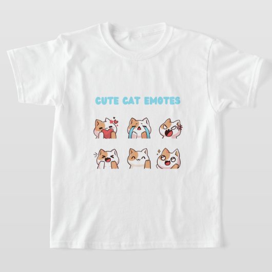 Schattigee kattenemotes voor meisjes t-shirt (Laagn)
