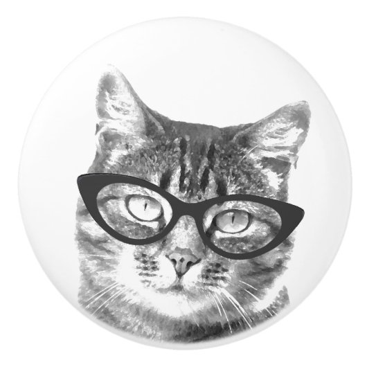 Schattigee kattenfoto keramische deur- en ladeknop keramische knop (Voorkant)