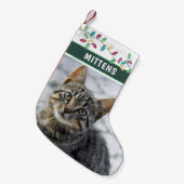 Schattigee Kattenfoto Waterverf Vakantielichten Gr Kleine Kerstsok (Voorkant (Hangend))