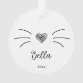 Schattigee kattenfoto Witte Ornament Whiskers (voorkant)