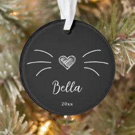 Schattigee kattenfoto zwart ornament