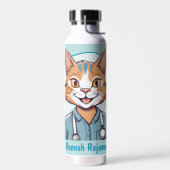 Schattigee kattengeschenken voor fysiotherapeuten waterfles (Links)