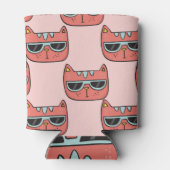 Schattigee kattengezichten, naadloos patroon. blikjeskoeler (Achterkant)