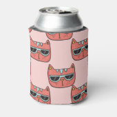 Schattigee kattengezichten, naadloos patroon. blikjeskoeler (Blikje Achterkant)