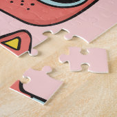 Schattigee kattengezichten, naadloos patroon. legpuzzel (Zijkant)