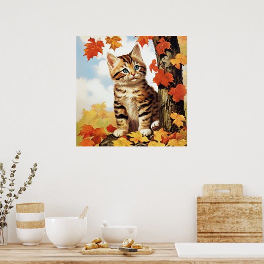Schattigee Kattenherfst Poster (Keuken)