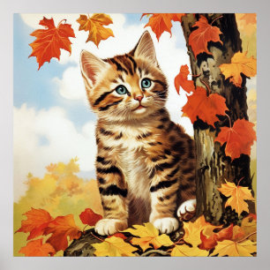 Schattigee Kattenherfst Poster