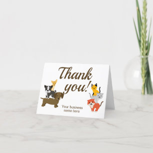 Schattigee kattenhond illustratie bedankkaart