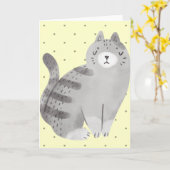 Schattigee kattenillustratie Lege Kaart (Gele Bloem)