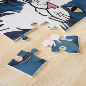 Schattigee Kattenillustraties met Wildflowers Flor Legpuzzel (Zijkant)