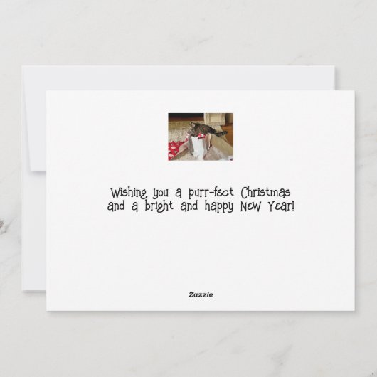 Schattigee kattenkerst, genieten van cadeau vakant feestdagenkaart (Achterkant)