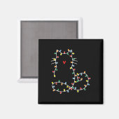 Schattigee Kattenkerstverlichting Vrolijk kerstcad Magneet (Voorkant / Achterkant)