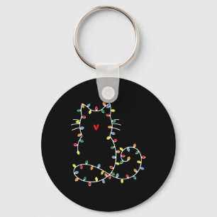 Schattigee Kattenkerstverlichting Vrolijk kerstcad Sleutelhanger