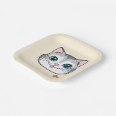 Schattigee kattenkitten dieren cartoon Verjaardag Papieren Bordje (Gebogen)