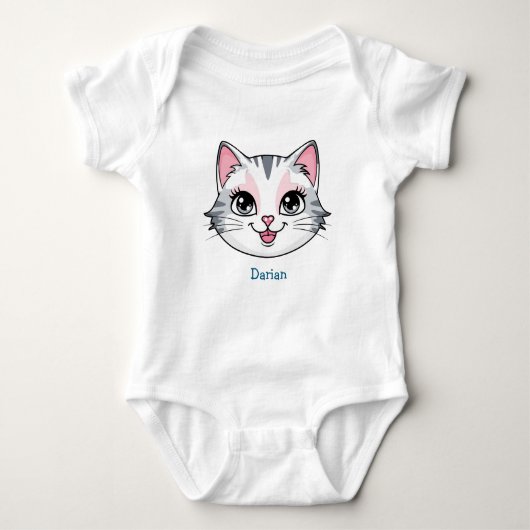 Schattigee kattenkitten dieren cartoon Verjaardag Romper (Voorkant)