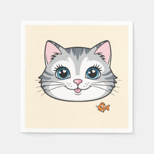 Schattigee kattenkitten dieren cartoon Verjaardag Servet