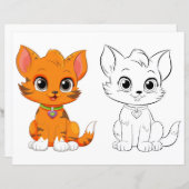 Schattigee kattenkleurplaat (Voorkant / Achterkant)