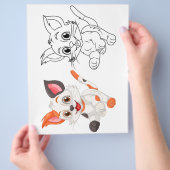 Schattigee kattenkleurplaat flyer (Hand)