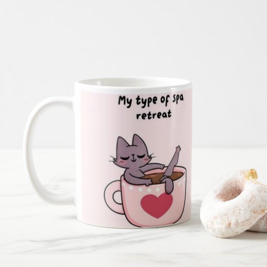 Schattigee Kattenkoffie Mok – Grappig Cadeau voor (Met donut)