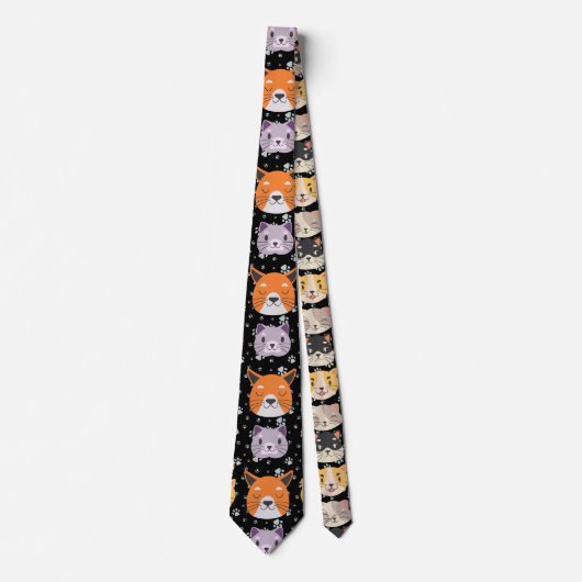 Schattigee Kattenkoppen 01. Black BG Stropdas (Voorkant)