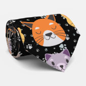 Schattigee Kattenkoppen 01. Black BG Stropdas (Opgerold)