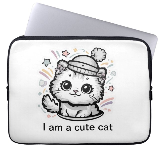 Schattigee kattenlaptophoes laptop sleeve (Voorkant)