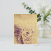 Schattigee kattenliefhebber potlood schets grijs t briefkaart (Staand voorkant)