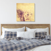 Schattigee kattenliefhebber potlood schets grijs t canvas afdruk (Insitu (Slaapkamer))