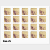 Schattigee kattenliefhebber potlood schets grijs t vierkante sticker (Vel)