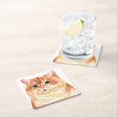 Schattigee Kattenliefhebber Sinaasappel Tabby Kitt Kartonnen Onderzetters (Insitu)