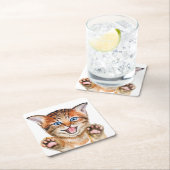 Schattigee Kattenliefhebber Sinaasappel Tabby Kitt Kartonnen Onderzetters (Insitu)