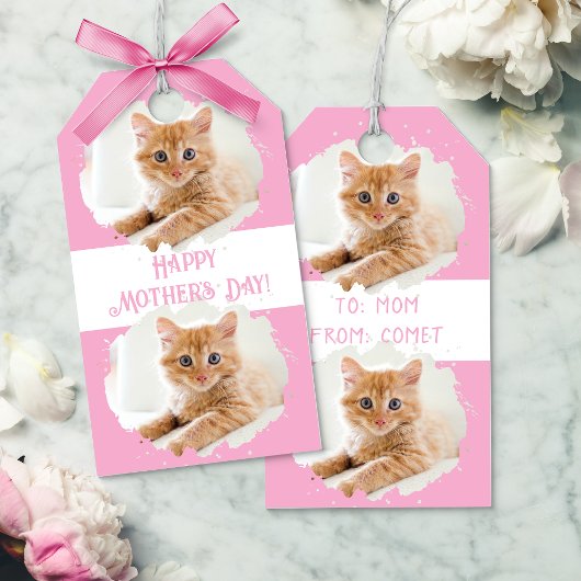Schattigee kattenliefhebbers gepersonaliseerd foto cadeaulabel